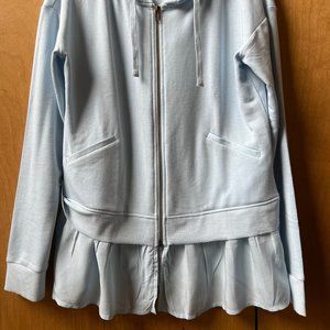 VENUS ruffle hem lounge jacket - light blue hoodie - Women's Size S.  Pre-owned